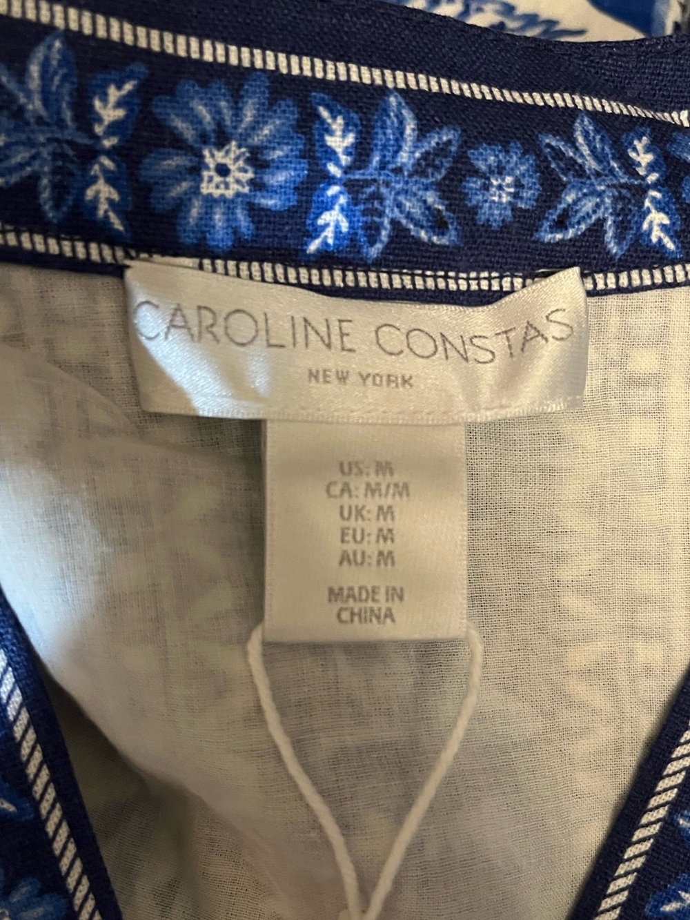 Caroline Constas flora floral tapestry button linen midi maxi dress M (Farm Rio) - Picture 3 of 4